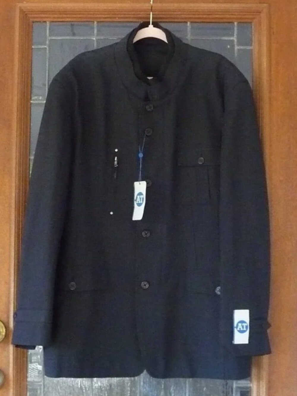 BLACK UTILITY CARGO COAT LONG JACKET